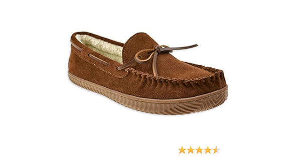 george men's faux fur lined trapper moccasin slipper