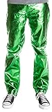 Ragstock Men's Metallic Shiny Jeans, Green-34