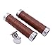 KINGOU Honey Brown Leather Handlebar Grip for Bicycle/Fixed Gear/Mountain/Folding Bike Double Lock-on Bar Grip