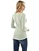 PattyBoutik Women Henley Crochet Lace Inset Long Sleeve Top (Light Turquoise Small)