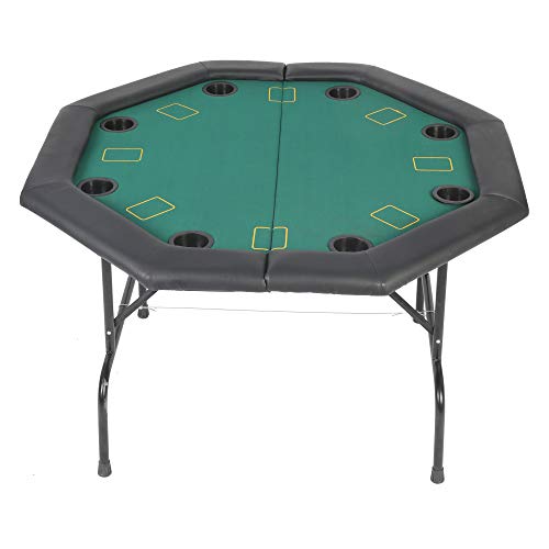 KARMAS PRODUCT Folding Texas Poker Table Casino Game for 8 Players Green - Thumbnail 2