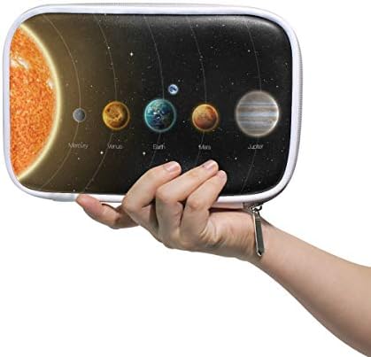 XZY Home Solar System Planet Personalized Large Pencil Pen Case Universe Beautiful Grand Sun Travel Small Cosmetic Bag Passport Wallet with Zipper 5011400