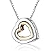 Mondaynoon Chain Necklace - Heart Shape Clear Crystal Pendant Necklace, 16