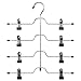 Richards Homewares Skirt and Trouser Hanger, 4-Tier 8-Clip, Black Vinyl Coated Chrome Adjustable Clips