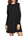 Haola Women's Fall Shoulder Off Long Sleeve T-shirt Dress Basic Shift Dress