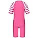 TFJH E Toddler Girls 1pcs Swimsuit Children UPF 50+ Bathing Suit Bodysuit, Pink Stripe 12A