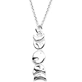 Sterling Silver Tiny Moon Phase Charm Necklace, 18"