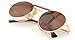 Flowertree STY056 Metal Frame Side Shield Oval 52mm Sunglasses (gold+brown)