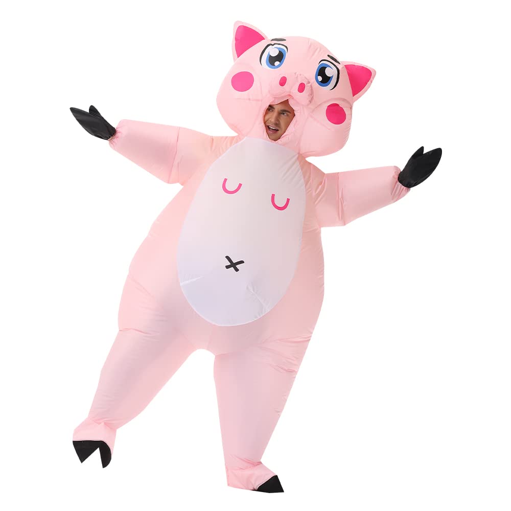 JASHKE Inflatable Costume Adult Pig Inflatable Costume Fancy Dress for Adult (Pink Pig)