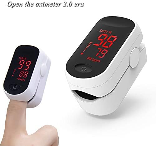 Oximeters Fingertip Pulse Led Display Blood Oxygen Saturation Monitor Portable Spo2 Readings With Lanyard Alarm white