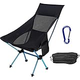 ACTIONCLUB Folding HighBack Camping Chair – Portable Outdoor Backpack Camp Chair with Headrest for Picnic Beach Hiking Fishing – 310 Lbs Capacity