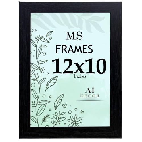 AI Decor12x10 Inch Black Picture Frames (30.5x25.4 cm) Poster Frame - Clear Acrylic Display Poster MDF Wooden Portrait/Panoramic - Flat Wall Mount Hang Hooks & Free Tabletop Stand