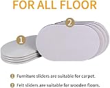 Ezprotekt 8 Pack Large Furniture Sliders 9.5 x 5.75 Beige Carpet & Wood view 3