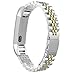 MoKo Fitbit Alta HR and Alta Band, Premium Solid Stainless Steel Metal Replacement Bracelet Strap Band with Connector for Fitbit Alta & Fitbit Alta HR, Silver & Gold