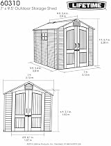 Lifetime Garden Storage Shed 7 x 9.5 ft HDPE Twin-Wall Tan view 12