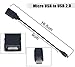 SaiTech IT (2 Pack Micro USB 2.0 OTG Cable for Mobile Phones - USB A Female to Micro USB B 5 Pin Male Adapter Cable