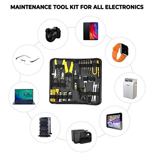 GOWOS (10 Pack) Computer Repair Tool Kit - 58 in 1 Precision Tech/Smartphones/Laptop/Tablet Repair Tool Set - Includes Ratchet, Shaft, Wire Stripper, Wrench, Crimper & Screwdriver Set
