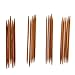 Whitelotous 55Pcs 11sizes Double Pointed Carbonized Bamboo Knitting Needles 5