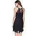 vanberfia Women's Lace Patchwork Loose Casual Mini Chiffon Dress