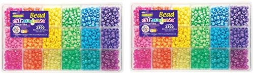 The Beadery Sparkles Pony Bead Box - Approximately 2300 Beads (Тwo Рack)