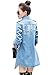 Wincolor Women's Button Down Ripped Distressed Long Denim Jacket Coat