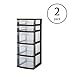 Sterilite 5 Drawer Tower Plastic Space Saving Home Storage Organizer (2 Pack)