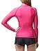TSLA Women's UPF 50+ Zip Swim Front Long Sleeve Top Rashguard, Full Zip(fsz01) - Magenta, Medium