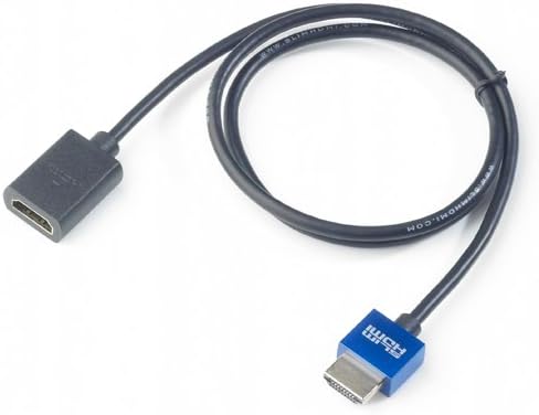 SlimHDMI 0.75m (75cm) Male-Female Extender Cable, The World's Slimmest HDMI Lead? (Gold Plated, 1080p, 4K, UHD, 3D, High Speed, ARC)
