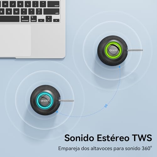 oraolo Small Bluetooth Speaker, Portable Bluetooth 5.4 Speaker | Mini Shower Speakers, 30H Playback, IPX7 Water Resistance, TWS, Suitable for Outdoor/Party/Travel