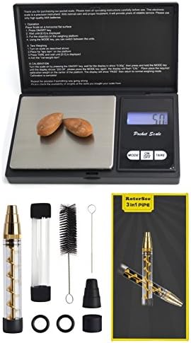 RoterSee New Glass Girnder Set and Pocket Digital Mini Scale 200g/0.01g Weight Scale(Battery Not Included)
