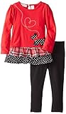 Kids Headquarters Girls' Two-Piece Dog Top with Legging Set