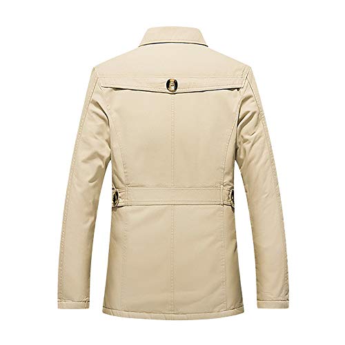Black Friday Shirts For Men GOVOW Button Up Shirts For Men Winter Sale Thermal Leather Jacket Top Coat(US:14/CN:XXXL,Khaki)