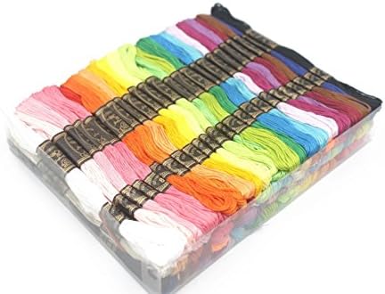 100 Skeins Embroidery Floss Colourful Cross Stitch Threads Machine Thread Kit by Accessories Attic®