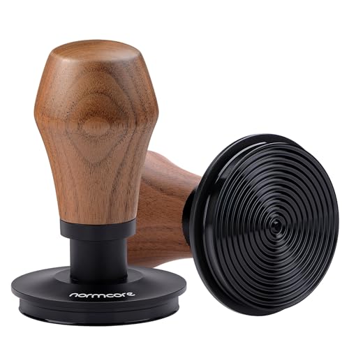 Normcore 58,5 mm Espresso Kaffeestampfer V4 - federbelasteter Tamper mit Titan-PVD-Beschichtung und geriffelter Basis - 15 lb / 25 lb / 30 lbs Ersatzf