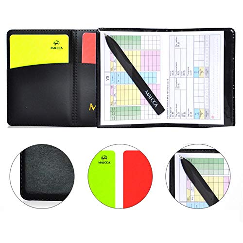 S WIDEN ELECTRIC Red and Yellow Football Cards Record Red Card Yellow Card Referee Tool Equipment with Ballpoint Pen and Leather Case