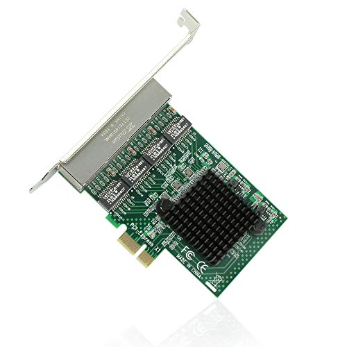 Ziyituod Network Card, RJ45 4 Port Gigabit Ethernet Card, PCI Express Network Interface Card, 10/100/1000Mbps, 4 Port with Realtek RTL8111 Chipset, Support Windows XP/7/8/10,Linux,NAS(No Software)