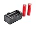 WindFire 2X 18650 4000mAh 3.7V Rechargeable Li-Ion Battery + 18650 battey charger Combo For LED Flashlight Torch LED Headlamp Bike Bicycle Light