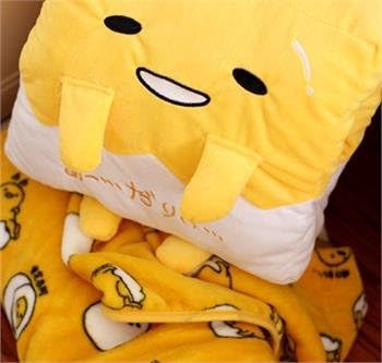 3 in 1 Gudetama Lazy Egg Soft Plush Hand Warmer Pillow Blanket Cushion Air conditioning Quilt Nap Folding (Square)