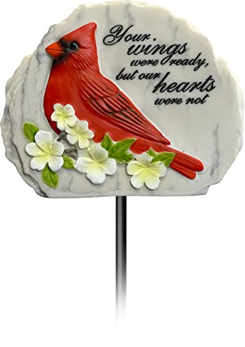 Spoontiques - Garden Decor - Garden Stake - Decorative Stake for Lawn and Yard - 28” High - Durable Weather Resistant Resin Sign for Home Decor - Cardinal Memorial Garden Stake