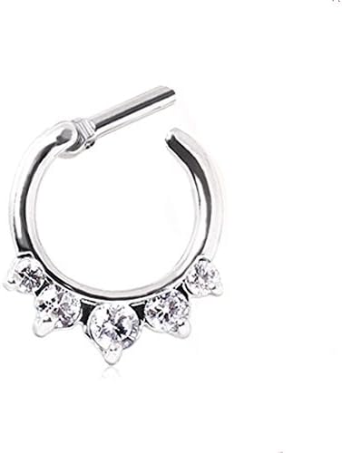 richbest Unique Zircon Aztec Septum Clicker Nose Ring Stud Nose Piercing Stud Body Jewelry