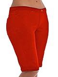 Hue Original Denim Cabana Boyfriend Short (U15138) L/Fiery Red