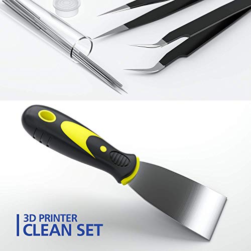 MUSCCCM 15 Pcs 3D Printer Nozzle Cleaning Kit - Premium 3D Print Tweezers Removal Tool Kit Spatula Palette Knife for Cleaning Printers - Thumbnail 6