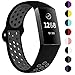 QIBOX Compatible with Charge 4 / Charge 3 Bands, Sports Silicone Replacement Women Men Bands Breathable Soft Strap Bracelet Accessories Compatible Charge 3 SE Fitness Activity Tracker Small Large