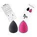 EmaxDesign 2 Piece Makeup Blender Sponge Set Foundation Blending Blush Concealer Eye Face Powder Cream Cosmetics Makeup Sponges, black and rose red, flower, 1 Count