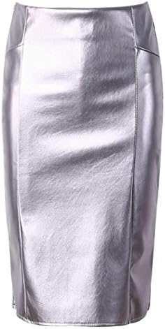 Amakuli Women Faux Leather Midi Skirts Casual Tube Wrap Bodycon PU Pencil Skirts