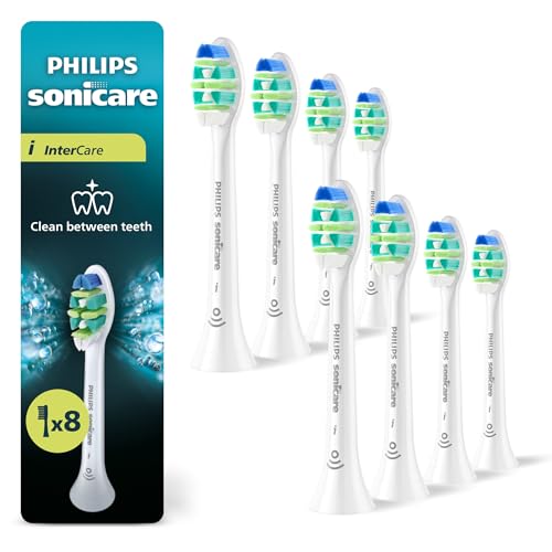 Philips Sonicare InterCare - Genuine Replacement Electric Toothbrush Heads, White, 8 Pack, HX9008/87