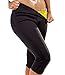 SEXYWG Women Sweat Capri Slimming Pants Hot Thermo Neoprene Sauna Leggings Shapewear, Black, Large