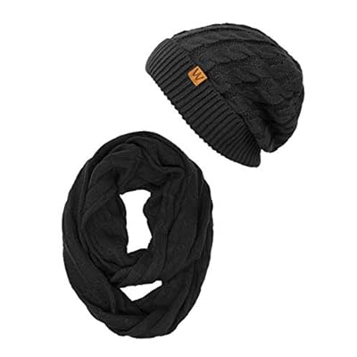 Wrapables Winter Warm Cable Knit Infinity Scarf and Beanie Set Wrapables Winter Warm Cable Knit Infinity Scarf and Beanie Set