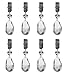 Hyamass 8pcs Metal Clip Crystal Glass Teardrop Prisms Pendant Tablecloth Weights