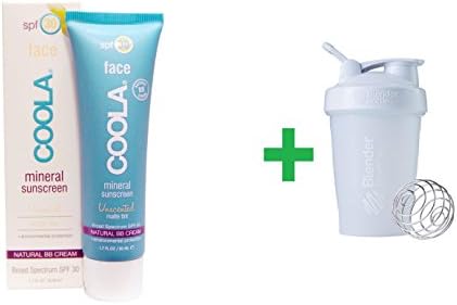 COOLA Organic Suncare Collection, Mineral Face, Mineral Sunscreen, SPF 30, Matte Tint, Unscented, 1.7 fl oz (50 ml) + Sundesa, BlenderBottle, Classic With Loop, White, 20 oz